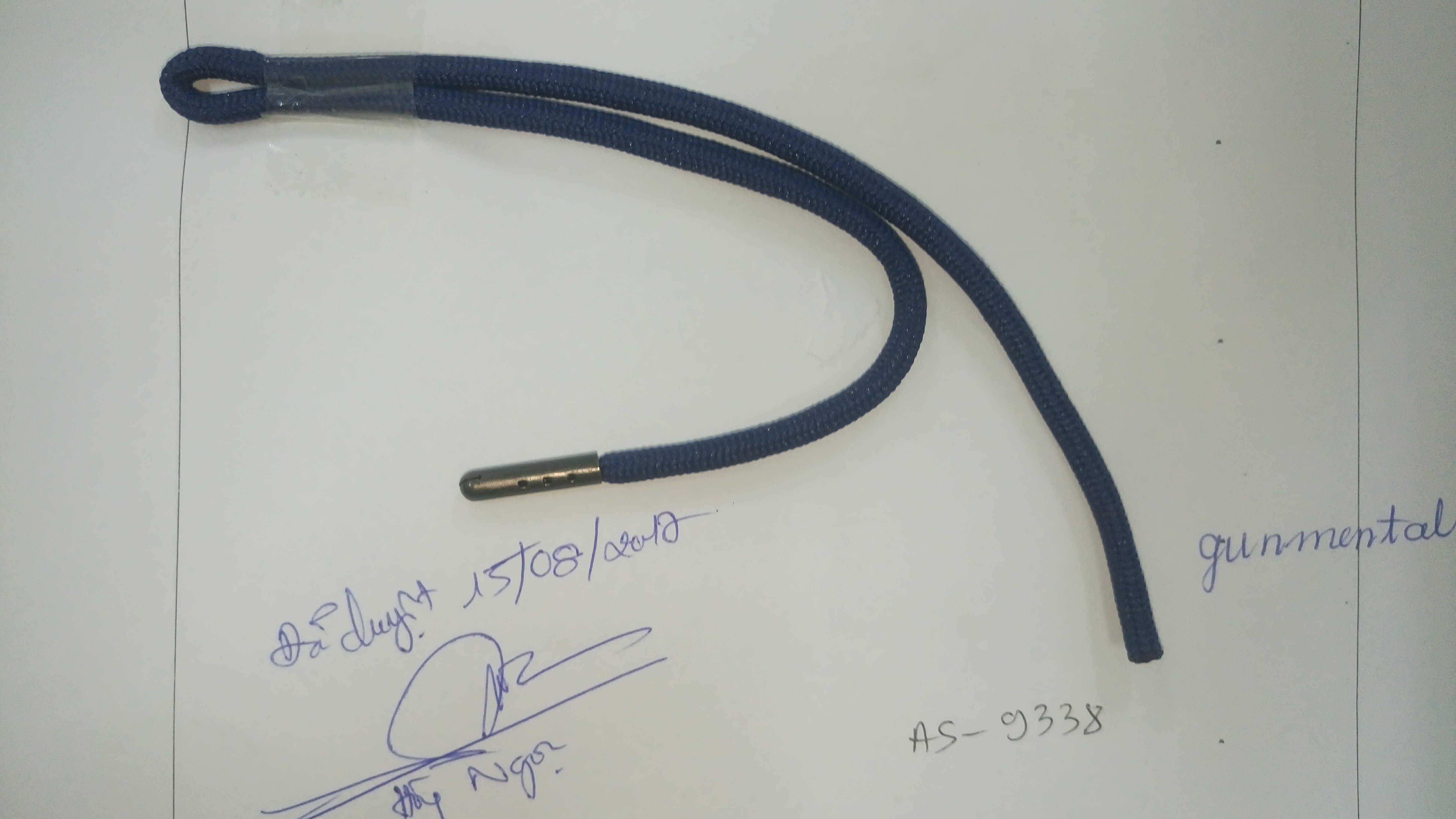 5mm, draw cord, dập đầu Gunmetal, màu blue print 19-3939 TCX = PB2152, code # LP-1